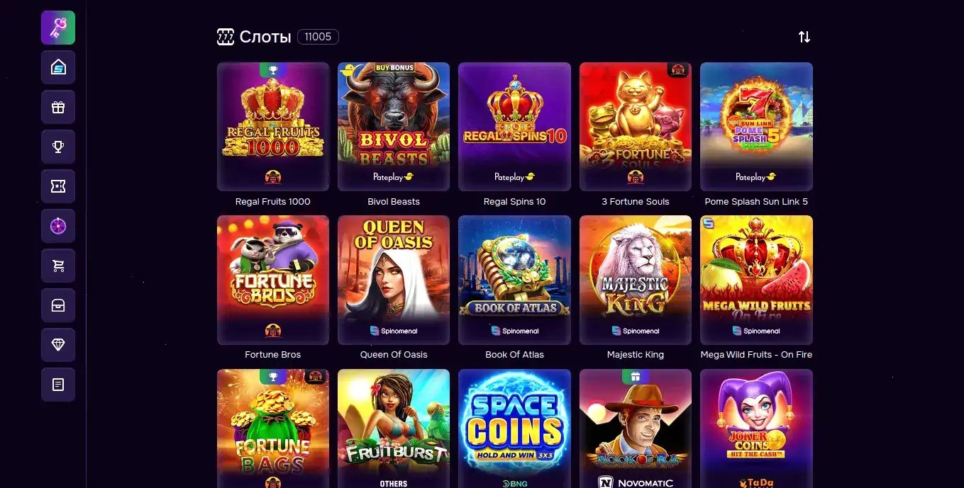 Мобильная версия Fresh Casino на телефоне